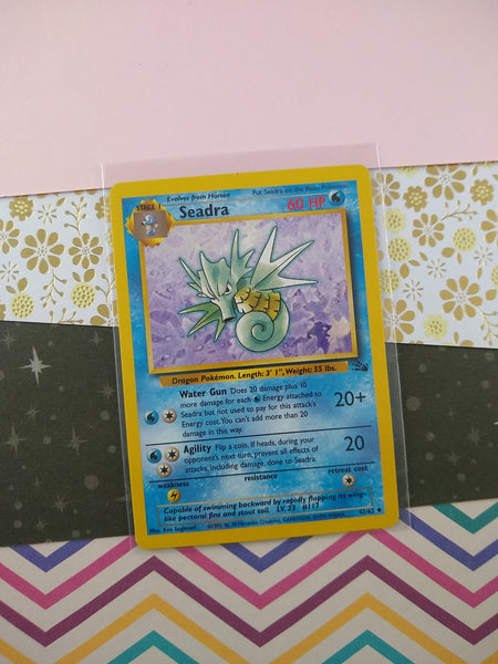 Vintage Uncommon - Seadra Fossil Non-Holo Pokemon Card 42/62 - LP Pfaltzcraftsmore Vintage Uncommon - Seadra Fossil Non-Holo Pokemon Card 42/62 - LP Pfaltzcraftsmore