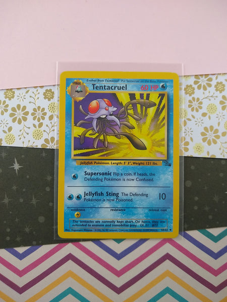 Vintage Uncommon - Tentacruel Fossil Non-Holo Pokemon Card 44/62 - VG (B)