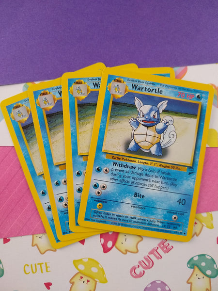 Vintage Uncommon - Set/4 Wartortle Base Set 2 Non-Holo Pokemon Cards 63/130 - LP