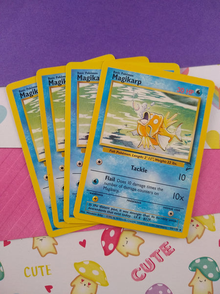 Vintage Uncommon - Set/4 Magikarp Base Set 2 Non-Holo Pokemon Cards 50/130 - LP