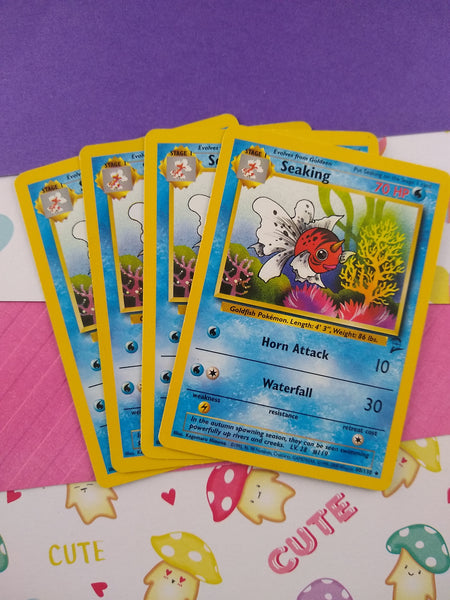 Vintage Uncommon - Set/4 Seaking Base Set 2 Non-Holo Pokemon Cards