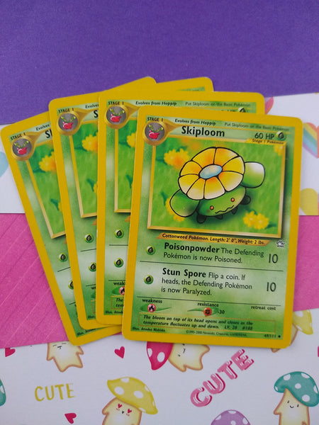 Vintage Uncommon - Set/4 Skiploom Neo Genesis Non-Holo Pokemon Cards 49/111 - LP