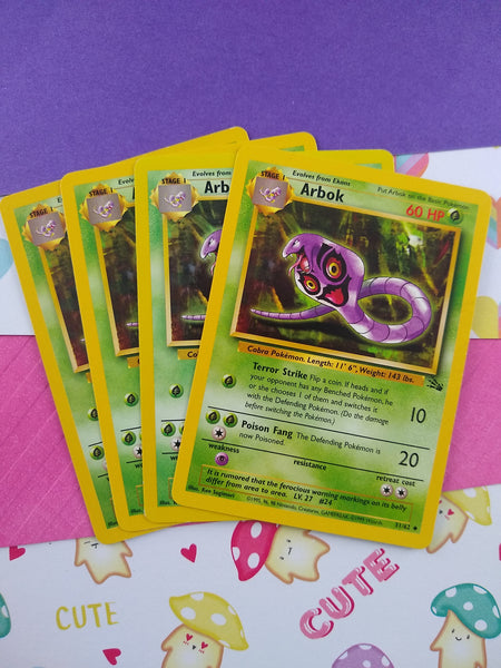 Vintage Uncommon - Set/4 Arbok Base Set 2 Non-Holo Pokemon Cards 31/130 - LP