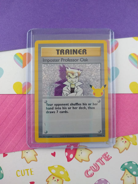 Pokemon TCG Imposter Professor Oak Celebrations Holographic Trainer Ca Pfaltzcraftsmore Pokemon TCG Imposter Professor Oak Celebrations Holographic Trainer Ca Pfaltzcraftsmore