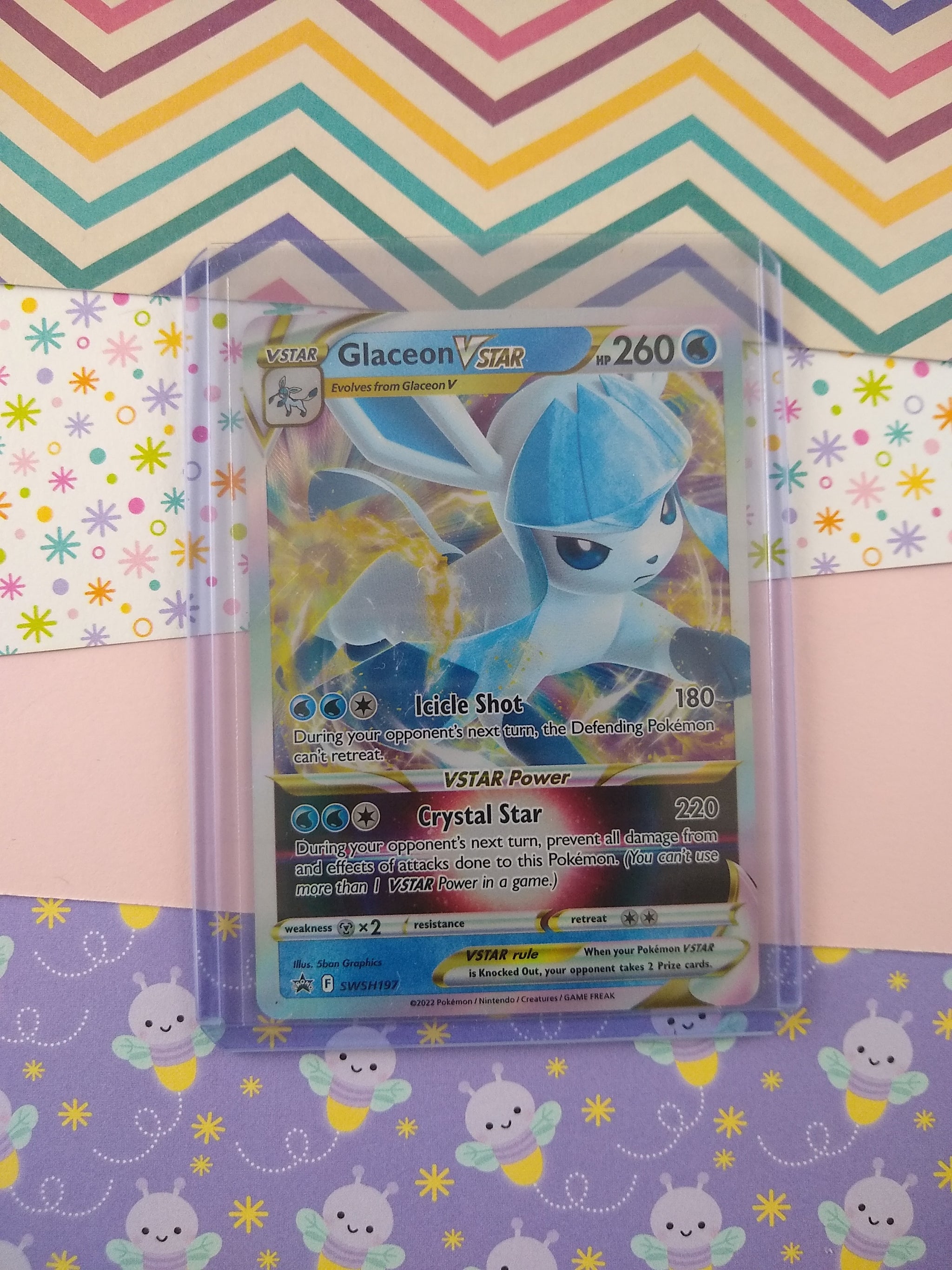 POP 1 PSA 8 (OC) outlet Pokemon Glaceon VSTAR Promo Off-Centered Miscut Error #SWSH197