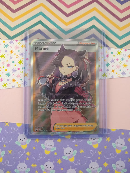 Pokemon TCG - Marnie Trainer Sword & Shield Full Art Holographic Card 200/202 - NM