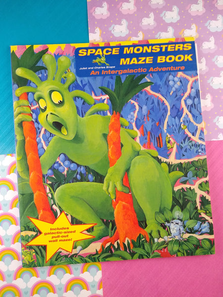 Vintage 2001 Space Monsters Maze Book: An Intergalactic Adventure by Juliet & Charles Snape