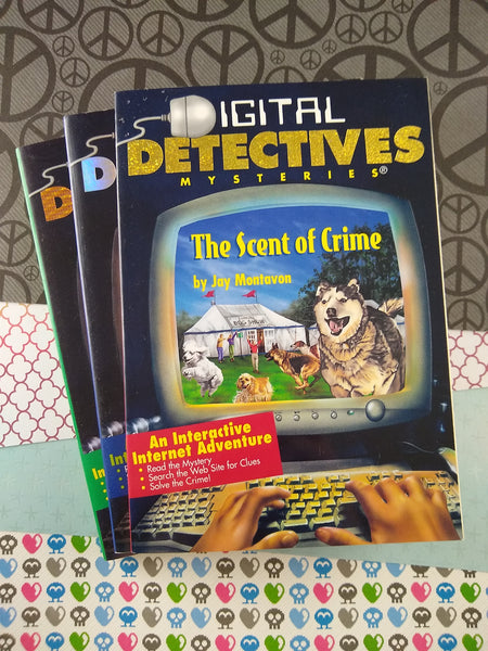 Vintage 2001 Digital Detectives Mysteries Softcover Book Set/3 #1, #2, #3