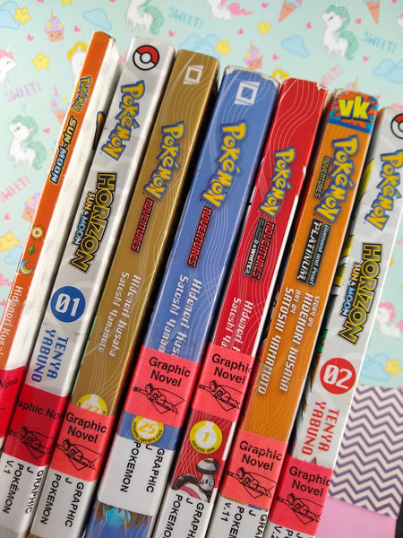 Pokemon Adventures Book Lot, Set/7 Books Softcover Ex-Lib. Fair Shape