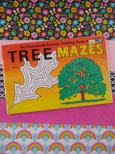 Vintage 1989 Educational Activity-Coloring Book of Tree Mazes by Spizzirri Publishing, Inc, Paperback