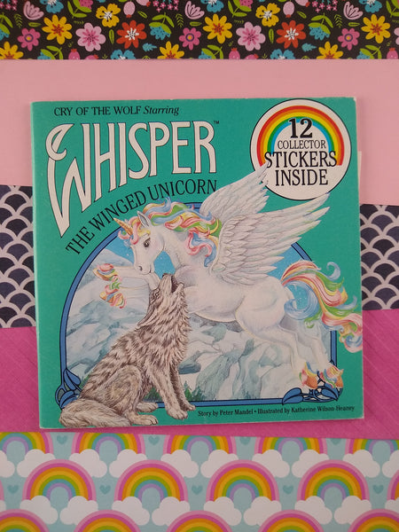 RARE HTF Vintage 1986 Softcover "Whisper the Winged Unicorn" Book w/Collector Stickers