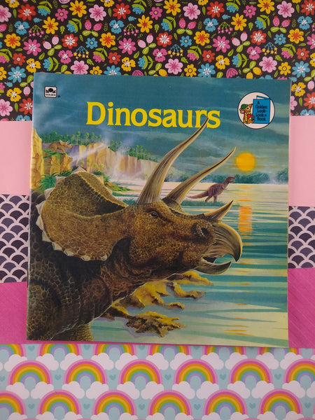 Vintage 1987 Golden Book: Dinosaurs, Look-Look Book Softcover, Excellent Shape