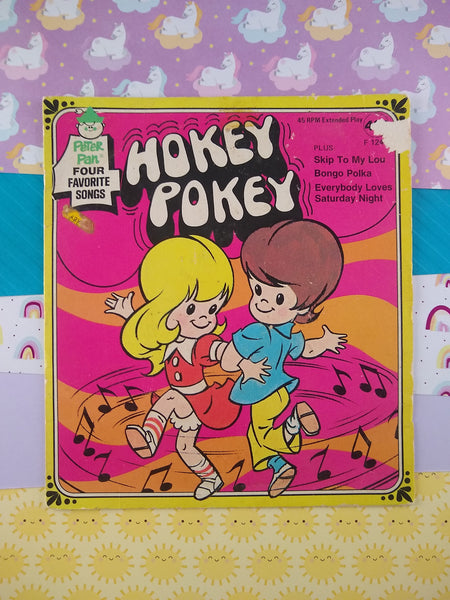 Vintage Peter Pan Four Favorite Songs "Hokey Pokey" 45 RPM Extended Play Record, Untested