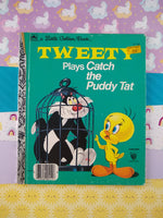 Vintage 1975 Hardcover Little Golden Book "Tweety Plays Catch the Puddy Tat" Nice & Clean