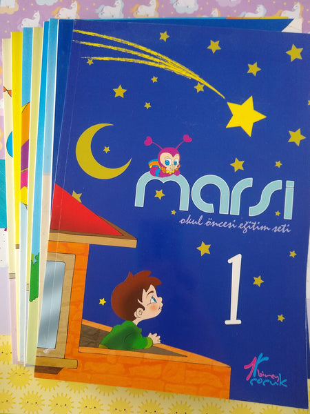 Marsi (Turkish) Children's Activity Educational Softcover Workbook Set/8 Unused