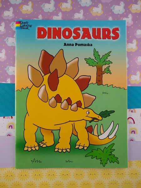 Vintage 1998 Dover Coloring Book: Dinosaurs Paperback Softcover Book, CLEAN & UNUSED