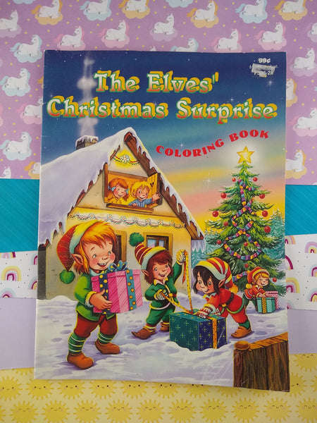 Vintage 1995 Creative Child Press The Elves' Christmas Surprise Softcover Coloring Book, Clean Unused