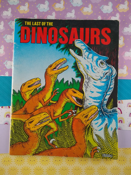 Vintage 1986 The Last of the Dinosaurs Coloring Book Softcover, Acceptable