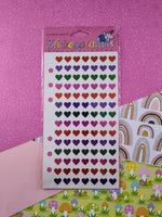 Vintage Stickopotamus Stickers, Shimmer Miniature Hearts, 1 Sheet New & Sealed