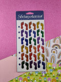 Vintage Stickopotamus Stickers, Shimmer Rainbow Footprints, 1 Sheet New & Sealed