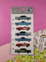 Vintage Stickopotamus Stickers, Shimmer Cars Automobiles, 1 Sheet New & Sealed