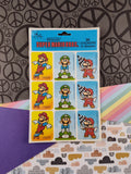 Vintage 1989 Nintendo of America Super Mario and Luigi Brothers Full Sticker Sheets Pack, NEW & SEALED