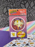 Vintage 1999 Pokemon Meowth Charmander Super-Size Artbox Stickers NEW & SEALED