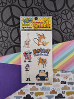 Vintage 1999 Pokemon Temporary Tattoo Sheet; New & Unopened