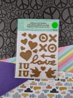 Adhesive Cork Stickers, 22 pc Valentines Hearts Love New/Sealed, Unused