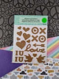 Adhesive Cork Stickers, 22 pc Valentines Hearts Love New/Sealed, Unused