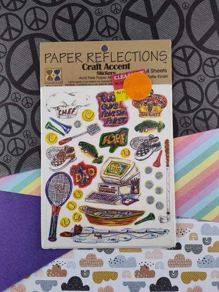 Vintage Paper Reflections Craft Accent Sealed Sticker Sheet Pack, 4 Sheets