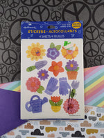 Vintage Hallmark Cards Floral Gardening Sealed Sticker Sheet Pack, 4 Sheets