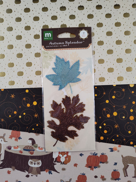 Autumn Splendor Halloween Autumn Leaves 3-Dimensional Sticker Pack, New/Sealed