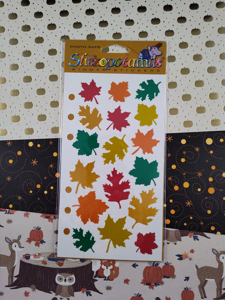 Vintage Stickopotamus Stickers, Autumn Fall Leaves, 1 Sheet New & Sealed