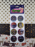 Vintage Prismatic Twin Seven Sticker Designs Skeleton Skulls Sticker Sheet New & Sealed