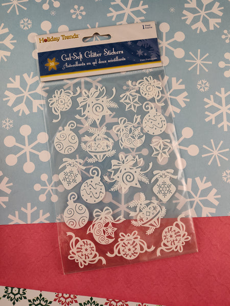 Holiday Trendz Gel-Soft Glitter Christmas Winter Snowflake 3-Dimensional Sticker Pack, New/Sealed