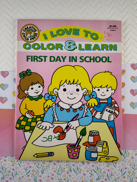 Vintage 1990 Creative Child Press First Day in School Softcover Book, Clean Unused