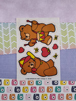 Vintage 1983 Teddy Bears Hearts Bees Uncut Scratch 'n Sniff Fabric Patches