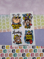 Vintage 1984 Tough Guy Party Animal Uncut Scratch 'n Sniff Fabric Patches