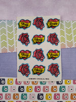 Vintage 1984 Hearts Roses Valentines Scratch 'n Sniff Full Sticker Sheet