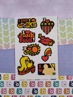 Vintage 1984 Junk Food Sports Hearts Scratch 'n Sniff Full Sticker Sheet