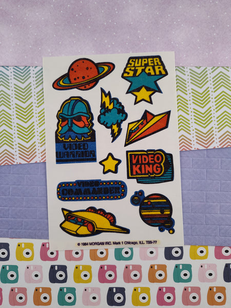 Vintage 1984 Outer Space Super Star Scratch 'n Sniff Full Sticker Sheet