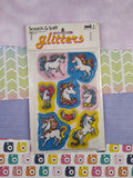 Vintage 1984 Mark 1 Rainbow Unicorn Puffy Scratch 'n Sniff Full Sticker Sheet SEALED