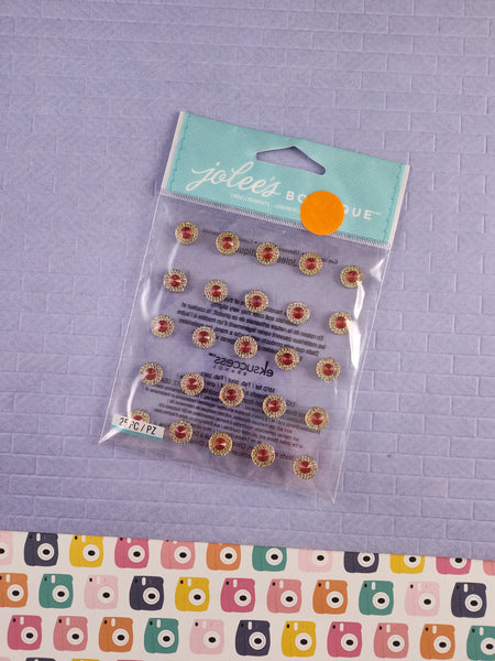 Jolee's Boutique 25pc Red Gem Embellishments 3-Dimensional Sticker Pack, New/Sealed