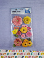 Paper House Spring Flowers Floral 3-Dimensional Sticker Pack, New/Sealed