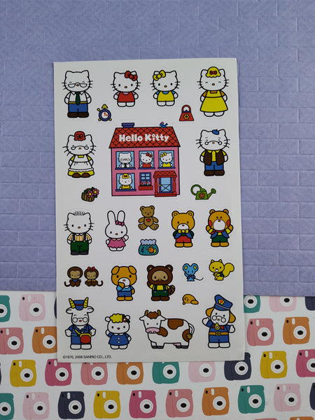 2008 Hello Kitty Full Sticker Sheet Teddy Bears Bunnies, Unused & Clean; 4" x 6"