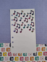 Vintage Stickopotamus "Music Note" Shimmer Shiny Binder Partial Sticker Sheet