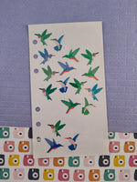 Vintage Stickopotamus "Hummingbird" Shiny Binder Partial Sticker Sheet