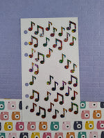 Vintage Stickopotamus "Music Note" Shimmer Shiny Binder Partial Sticker Sheet