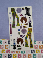 Vintage Stickopotamus "Disco" Shimmer Shiny Binder Sticker Sheet, Near Complete